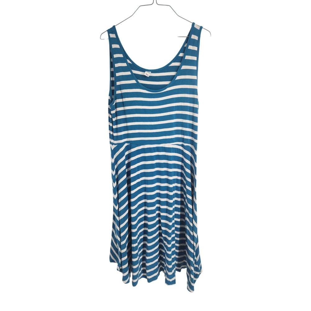 Old Navy Blue and White Striped Sleeveless Dress Womens Size Extra Large XL